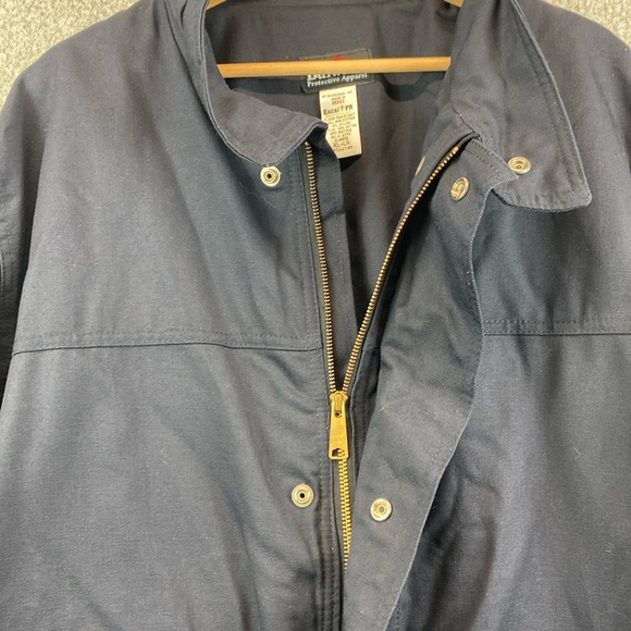 Bulwark FR canvas chore coat XL bomber style zip & snap heavy welding workwear - Picture 8 of 11